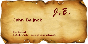 Jahn Bajnok névjegykártya